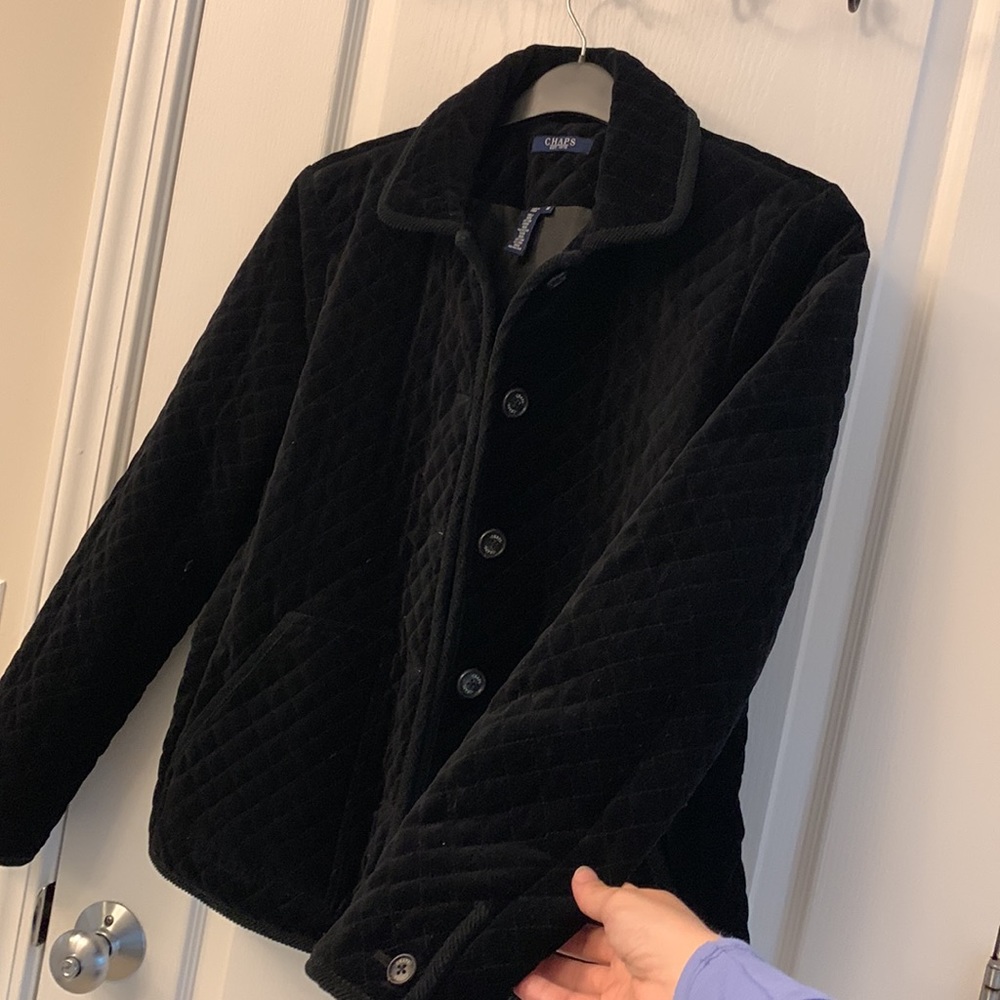 Chaps Quilt Velvet Jacket / Blazer